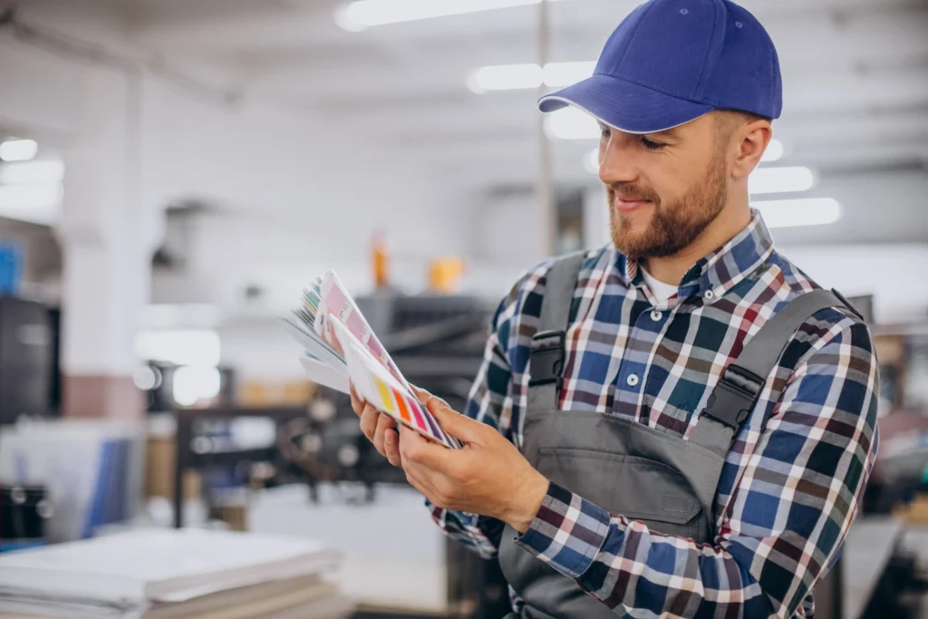 man in print house