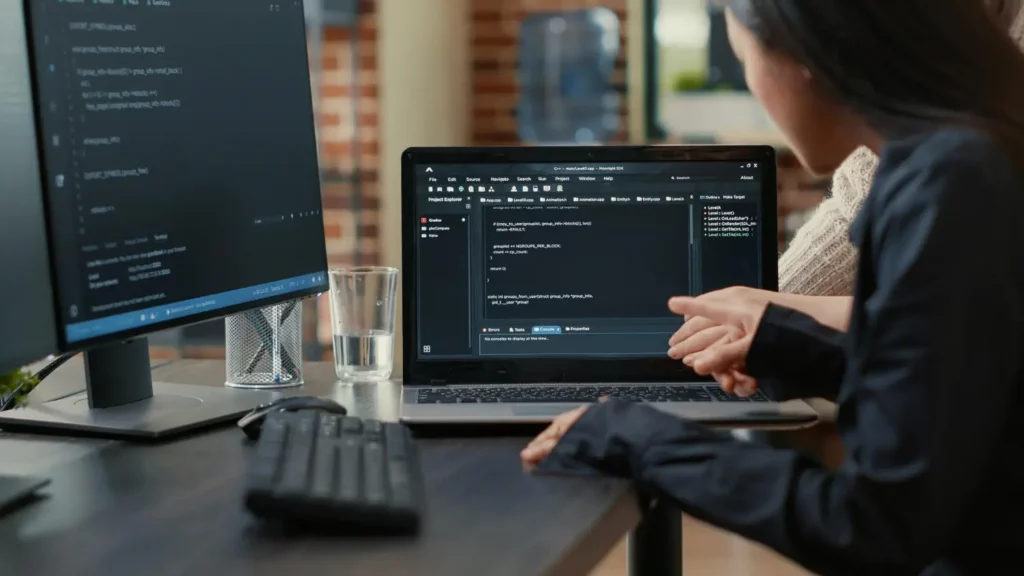 engineer near monitor